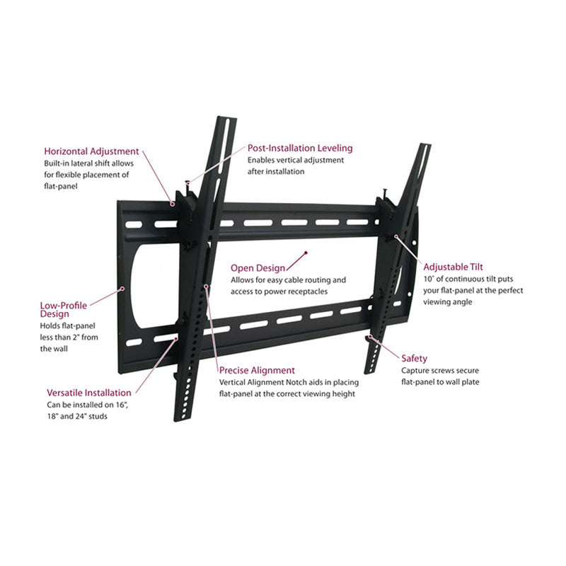 Premier Mounts Universal TV Wall Mount P4263T, fixed wall mount feature diagram