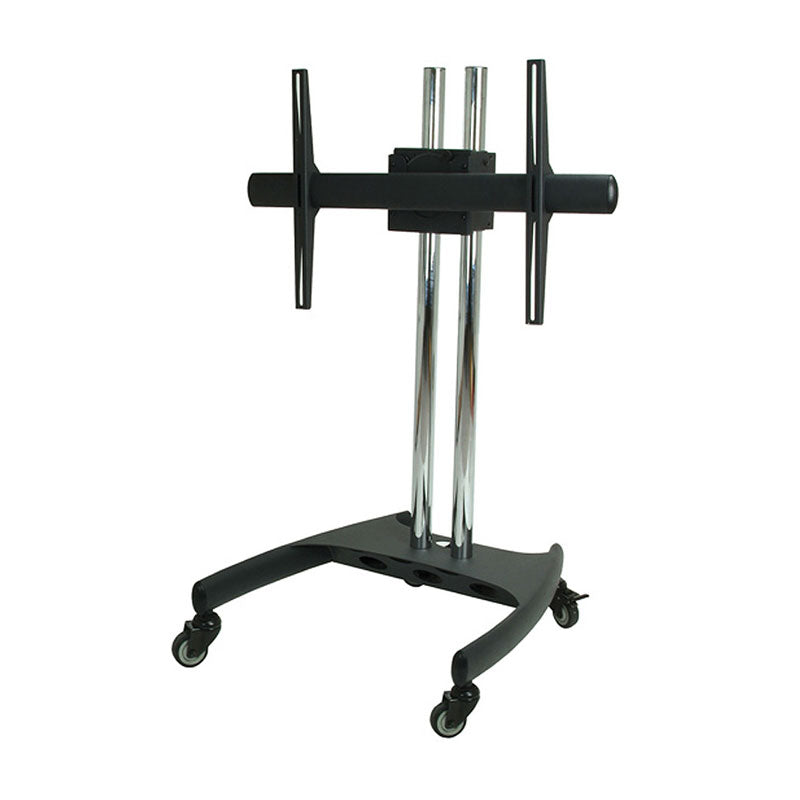 Premier Mounts Low-Profile Mobile Cart PSD-VPS, mobile dual-pole display cart in a front three-quarter view