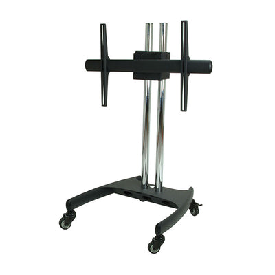 Premier Mounts Low-Profile Mobile Cart PSD-VPS, mobile dual-pole display cart in a front three-quarter view