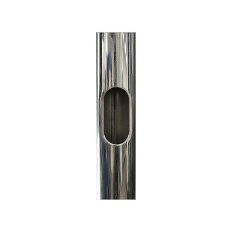 Premier Mounts Medium TV Floor Stand PSP-S-72, chrome display stand pole cable opening detail