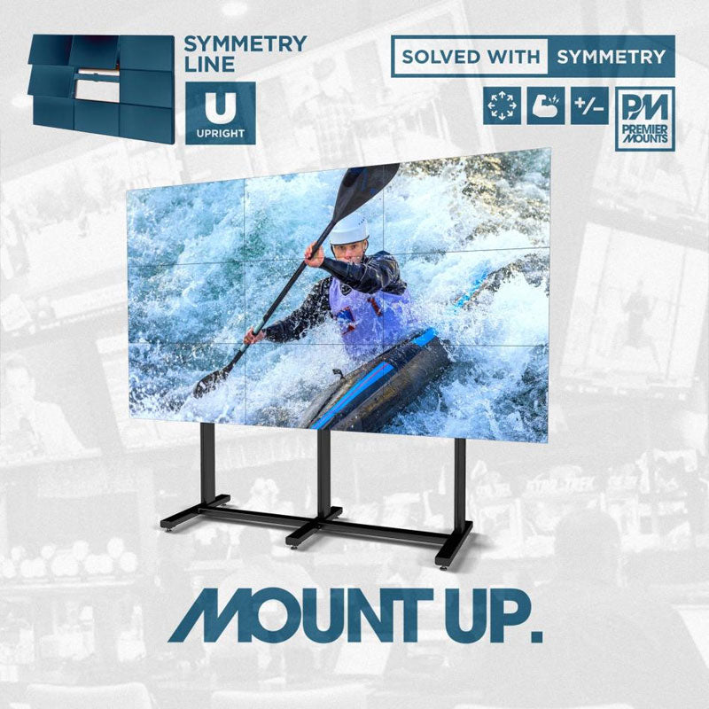 Premier Mounts Symmetry Interface Wall Bracket Set SYM-IB-LB, modular video wall installed view