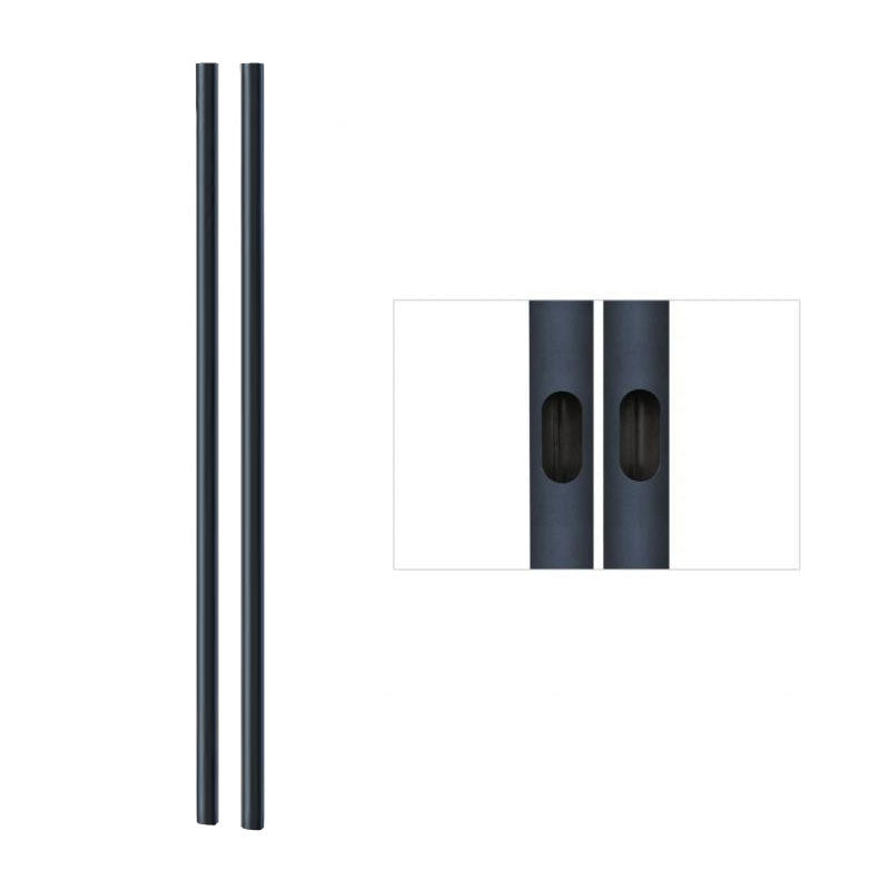 Premier Mounts TV Floor Stand PSD-TS60 PSD-TS72 PSD-TS84, chrome support poles with cable-routing detail