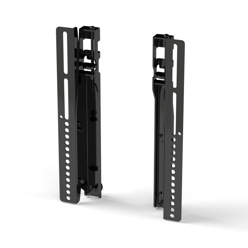 Premier Mounts Small Channel Strut Menu Board Mount UMB-DBTS, pair of display mounting rails angled view
