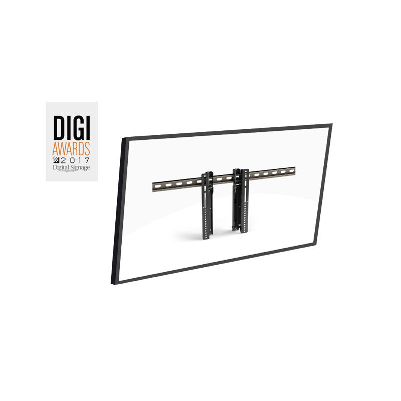 Premier Mounts Small Channel Strut Menu Board Mount UMB-DBTS, mounting rails installed on display rear