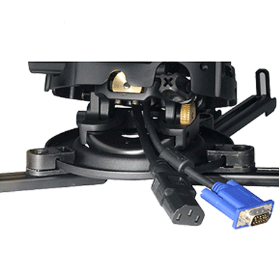 Peerless-AV Precision Gear Universal Projector Mount PRG-UNV, projector mount cable connections and adjustment hardware