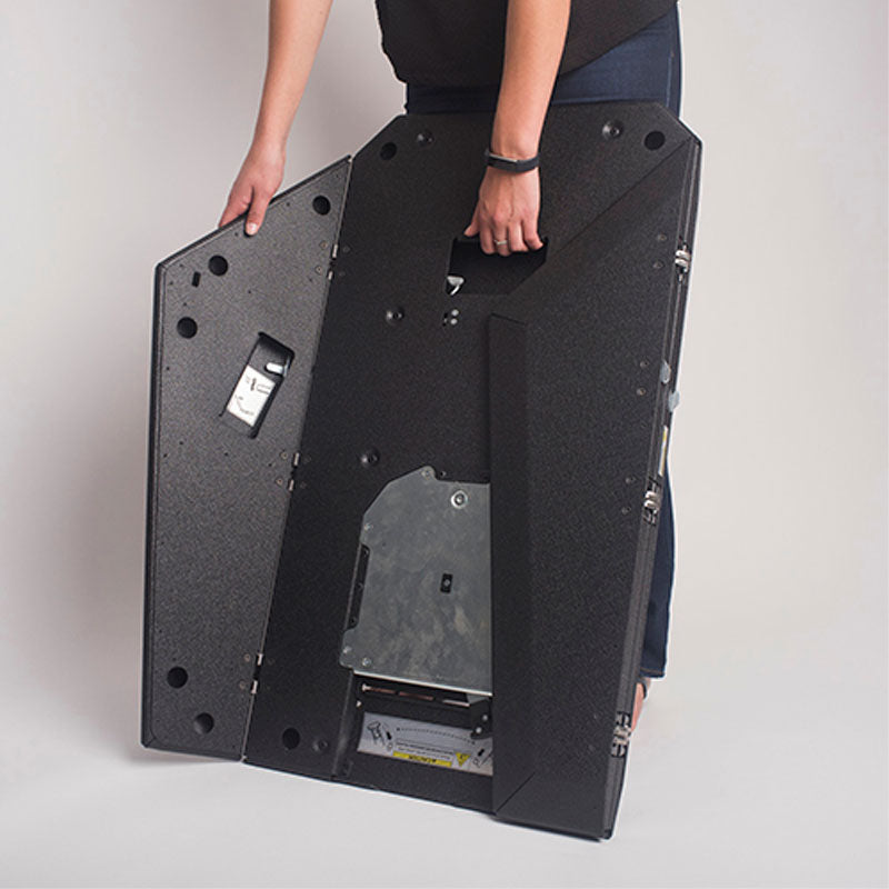 Chief Large Portable Flat Panel Stand, PRSU, portable display stand being carried by its handle
