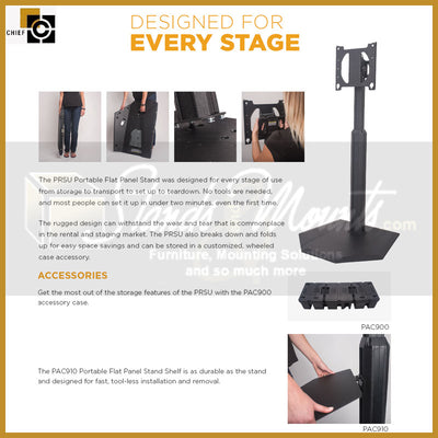 Chief Large Portable Flat Panel Stand, PRSU, portable display stand feature overview