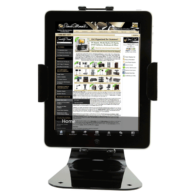 Peerless-AV Theft Resistant Universal Tablet Desktop Mount PTM400S, tablet desktop stand in portrait orientation