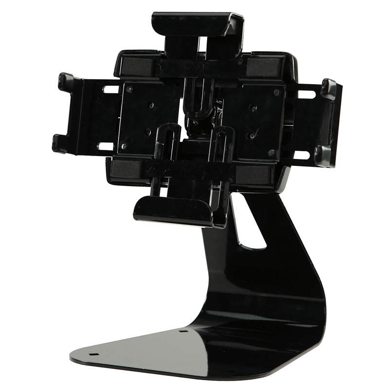 Peerless-AV Theft Resistant Universal Tablet Desktop Mount PTM400S, tablet desktop stand rear angled view