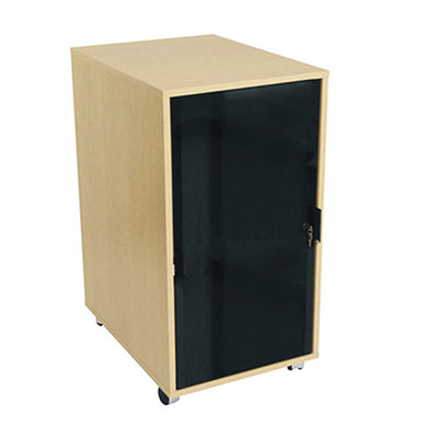Middle Atlantic Laminate Rack Locking Glass Door RK-GD8, mobile equipment rack cabinet front view