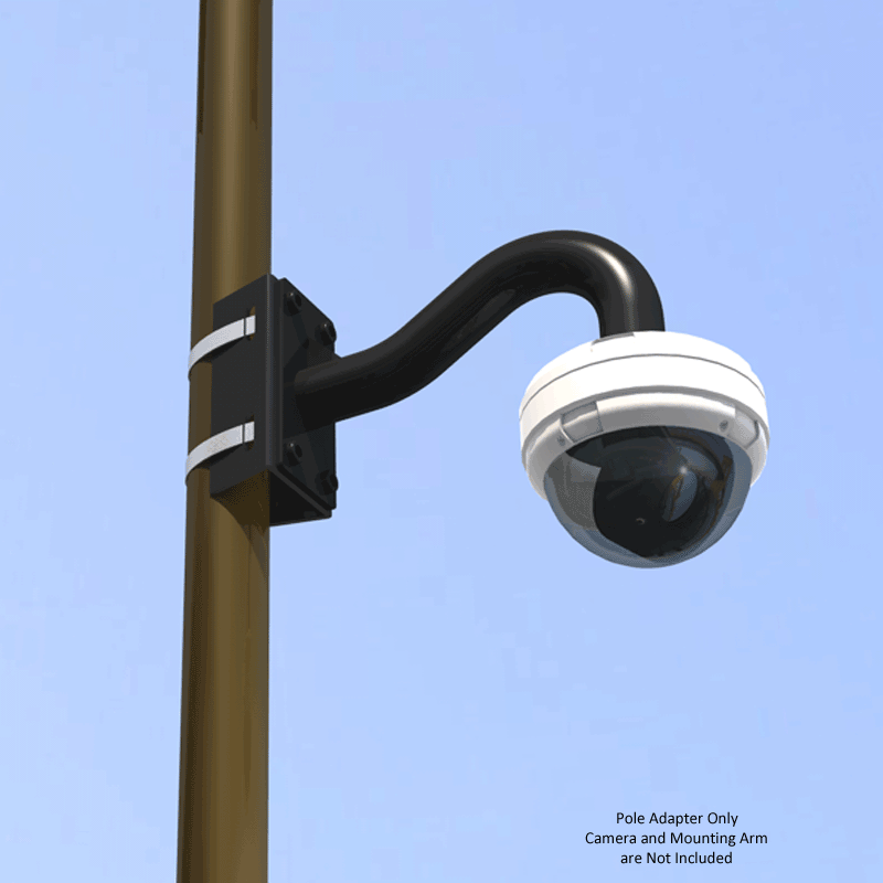 Crimson Pole Mount Adapter for RW12 Security Camera Mount RP12, dome security camera mounted on a pole