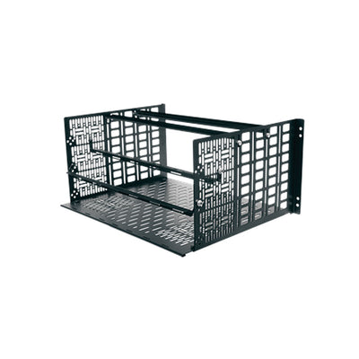 Middle Atlantic Custom Shelf RSHA-SONOS-AMP6, mobile cart storage basket angled view