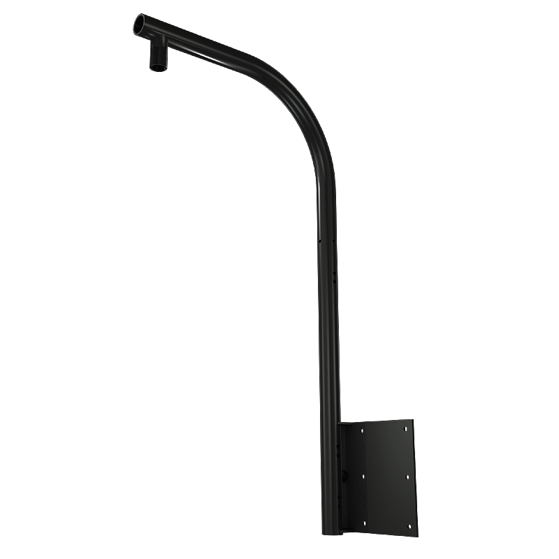 Crimson Heavy Duty Parapet or Wall Security Camera Mount RW24, curved wall extension arm angled view