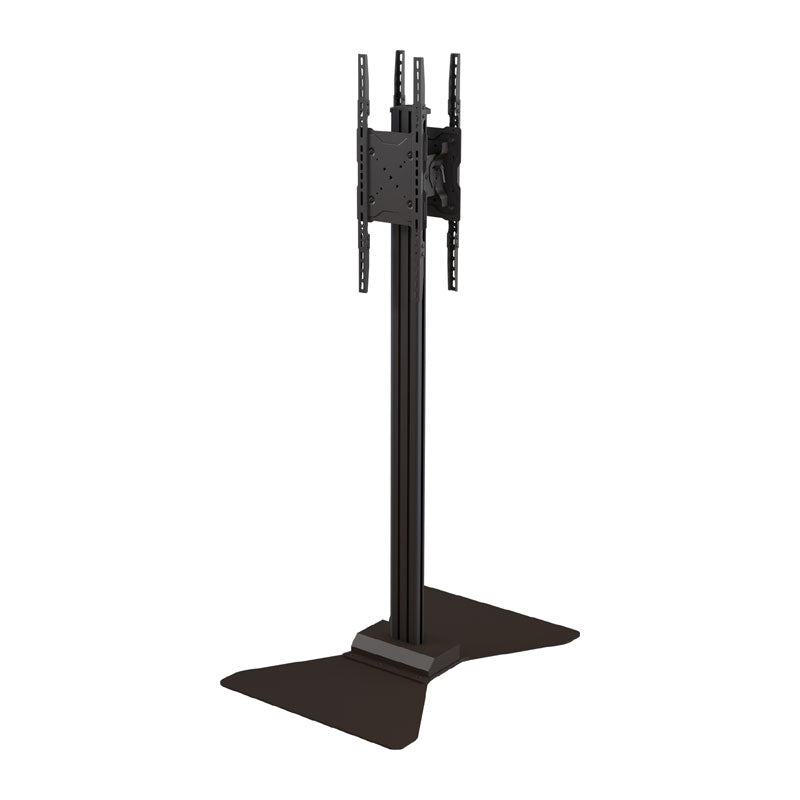 Crimson S86LGD Dual Portrait Stand for LG 86 inch Stretch Displays, dual-display portrait floor stand angled view