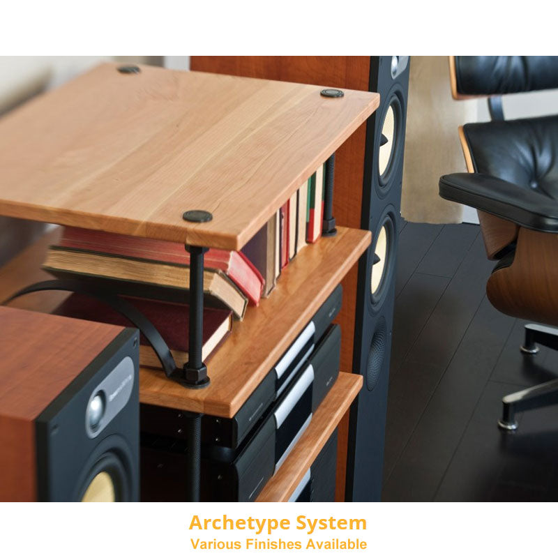 Salamander Designs Archetype 5.0 Audio Stand A5/W, wood audio rack top shelf detail