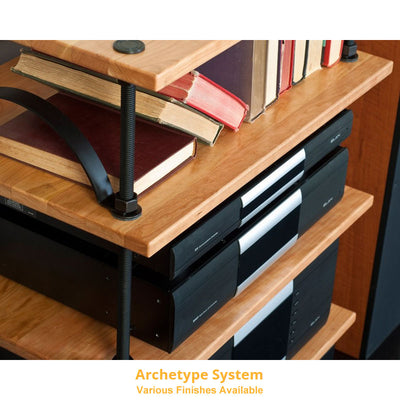 Salamander Designs Archetype 5.0 Audio Stand A5/W, wood audio rack component shelf detail