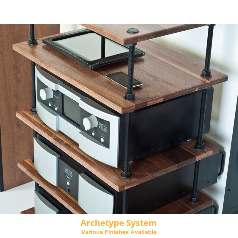 Salamander Designs Archetype 5.0 Audio Stand A5/W, wood audio rack equipment shelves detail