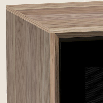 Salamander Designs Barcelona 347 AV Cabinet C/BA347/NW/BG, AV cabinet wood corner detail