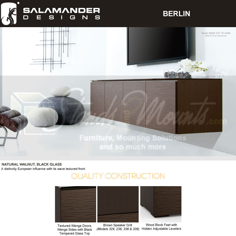 Salamander Designs Berlin 347 AV Cabinet C/BL347/WE, AV cabinet construction and finish details diagram
