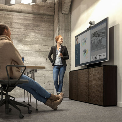 Salamander Designs Low Profile Berlin 347 AV Cabinet C1/BL347M/WE, AV cabinet installed conference room view