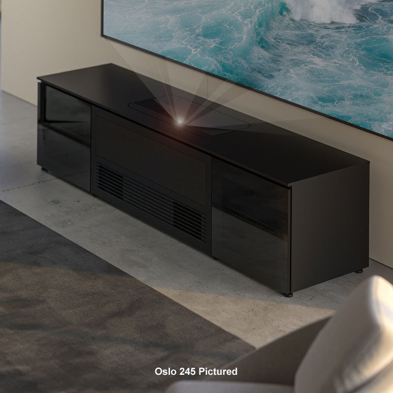 Salamander Designs Oslo 245 Projector Cabinet X/EPSLS800/245OS/BK, projector cabinet ventilation and projection detail