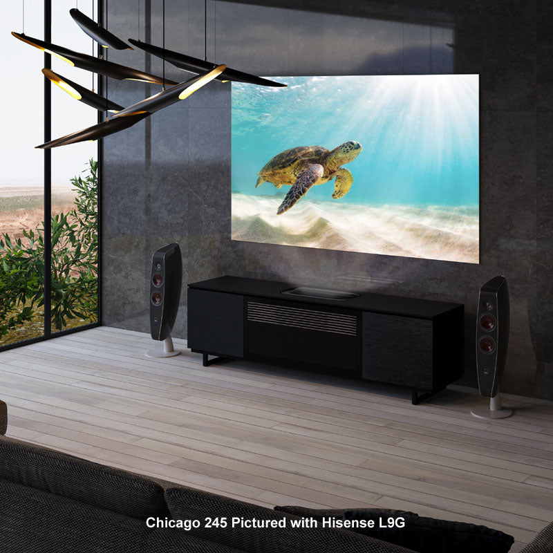 Salamander Designs Miami 245 Projector Cabinet X/HSEPX1/245/MM/GW, AV cabinet installed home theater front view
