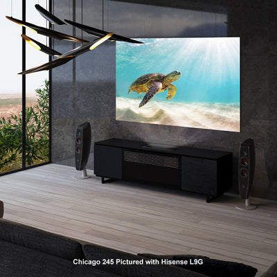 Salamander Designs Miami 245 Projector Cabinet X/HSEPX1/245/MM/GW, AV cabinet installed home theater front view