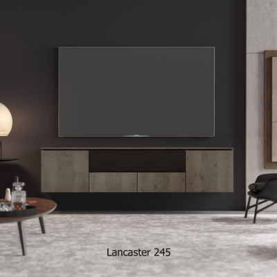 Salamander Designs Lancaster 347 AV Cabinet C/LA347/BBO, AV cabinet installed living room view