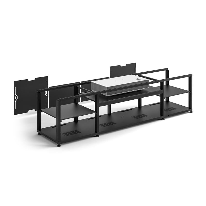 Salamander Designs Chicago 245 Projector Cabinet X/LG1/245BO/BK, multi-seat AV furniture frame with equipment shelf