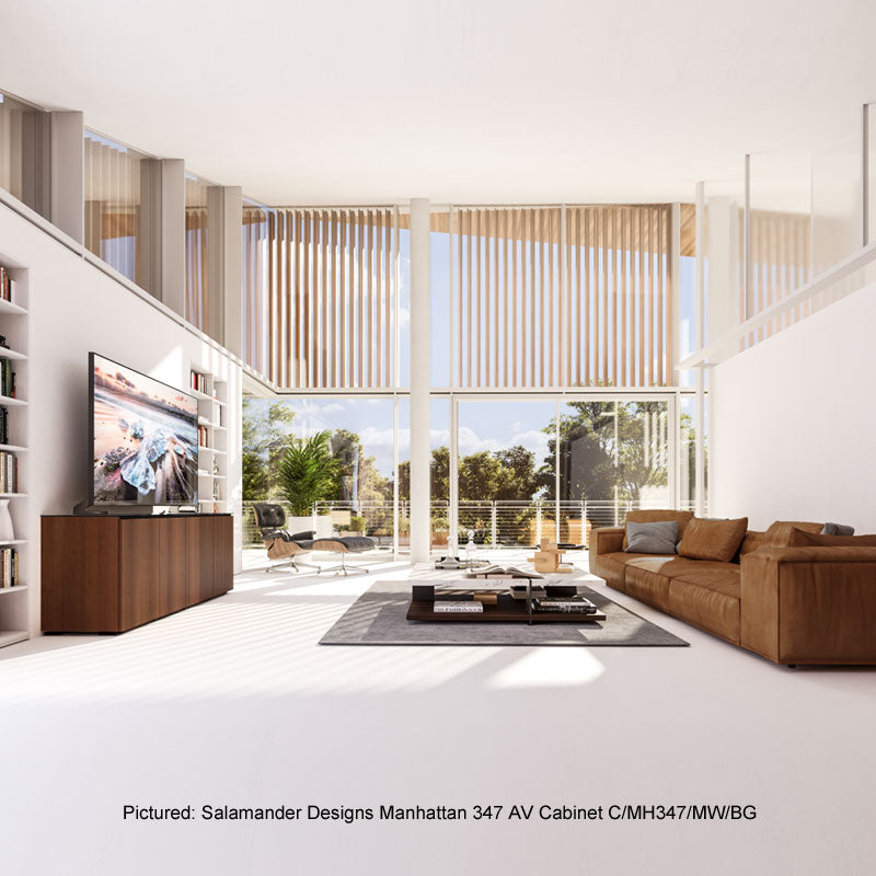 Salamander Designs Manhattan 347 AV Cabinet C/MH347/ME/TG, AV cabinet installed living room view