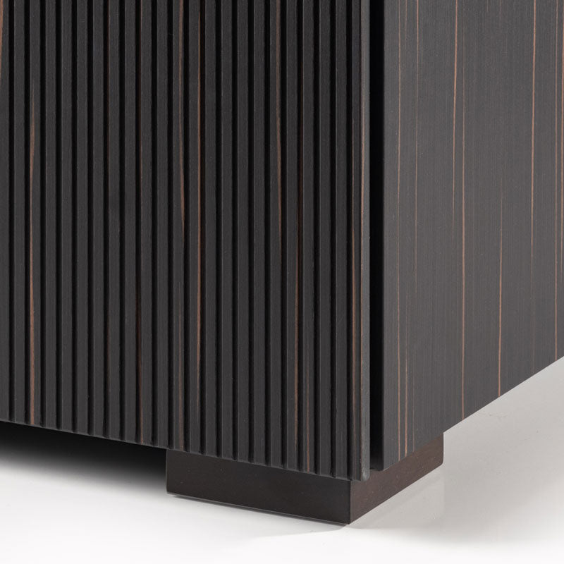Salamander Designs Low Profile Manhattan 347 AV Cabinet C1/MH347/ME/BK, AV cabinet vertical-texture and foot detail