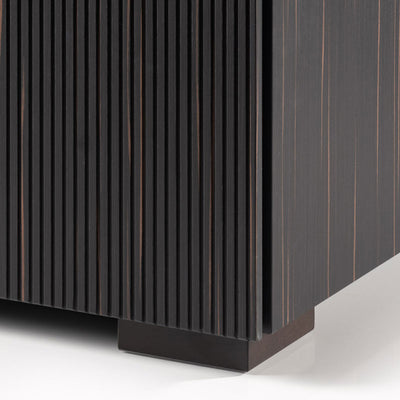 Salamander Designs Low Profile Manhattan 347 AV Cabinet C1/MH347/ME/BK, AV cabinet vertical-texture and foot detail