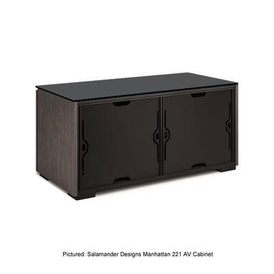 Salamander Designs Manhattan 347 AV Cabinet C/MH347/ME/BG, walnut AV cabinet front view