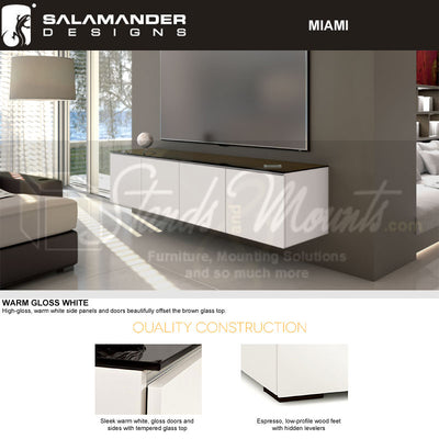 Salamander Designs Miami 347 AV Cabinet C/MM347/GW/BK, AV cabinet material and finish details