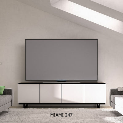 Salamander Designs Miami 347 AV Cabinet C/MM347/GW/BK, AV cabinet installed living room view