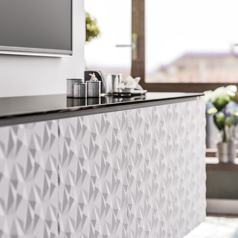 Salamander Designs Milan 347 AV Cabinet C/ML347/WH/BK, 3D diamond cabinet door close-up