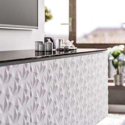 Salamander Designs Milan 347 AV Cabinet C/ML347/WH/BK, 3D diamond cabinet door close-up