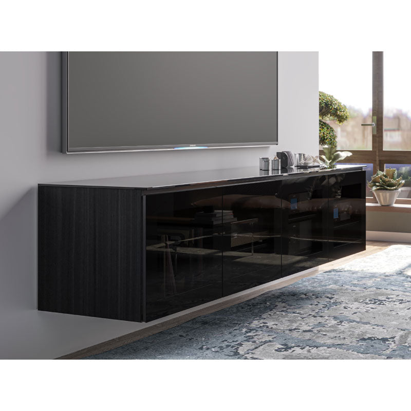 Salamander Designs Oslo 347 AV Cabinet C/OS347/BG, AV cabinet with smoked-glass doors closed