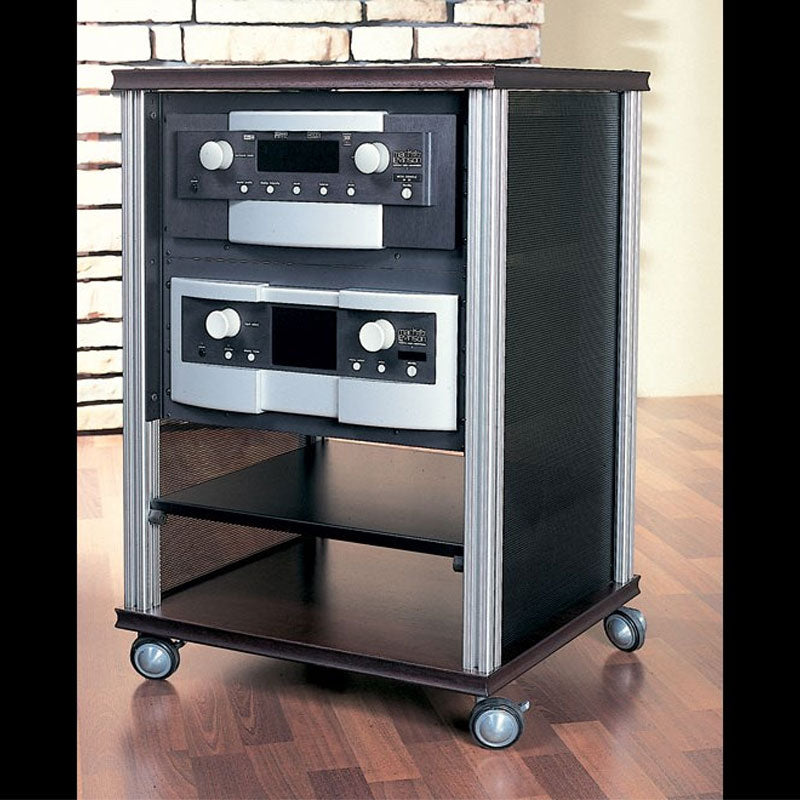 Salamander Designs Saturn Wheels SA/C/10, equipment cabinet open with audio components