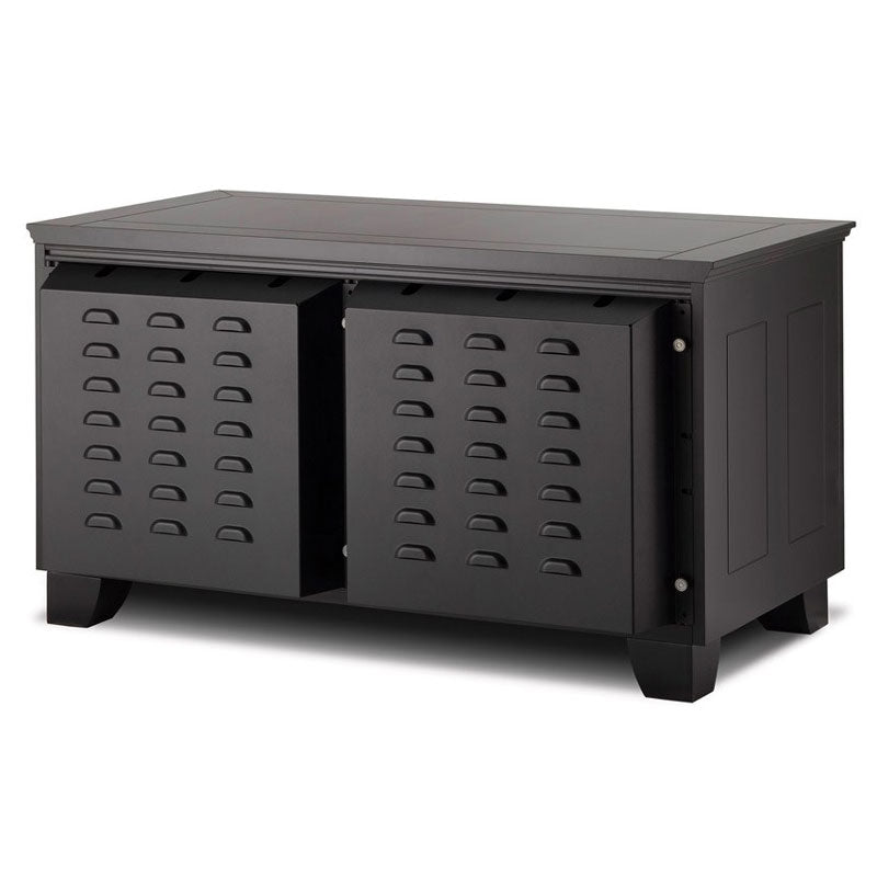Salamander Designs Extended Rear Panel SA/XR20, black AV cabinet front view
