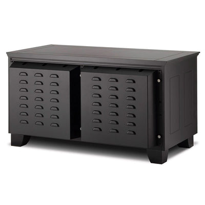 Salamander Designs Extended Rear Panel SA/XR20, black AV cabinet front view