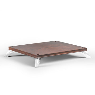 Salamander Designs Synergy Amplifier Stand SAMP/W, wood equipment platform low front three-quarter view