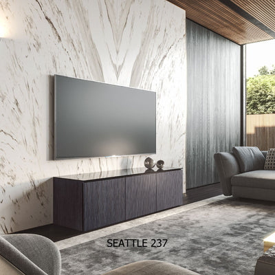 Salamander Designs Seattle 347 AV Cabinet C/SE347/GO, AV cabinet installed living room view