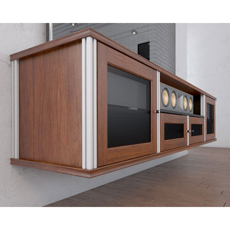 Salamander Designs Synergy Cabinet Wall Mounting Kit SQ/WK1, wall-mounted AV cabinet three-quarter view