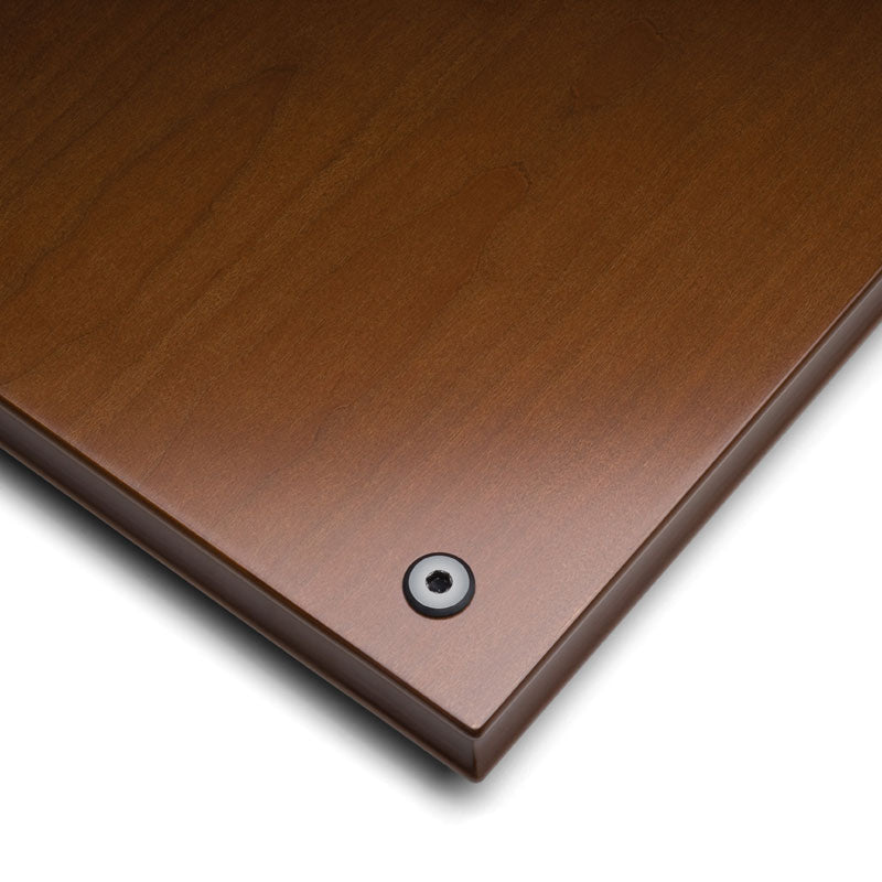 Salamander Designs Synergy Top or Bottom Panel 201-520/CH, wood top panel corner and cable grommet detail