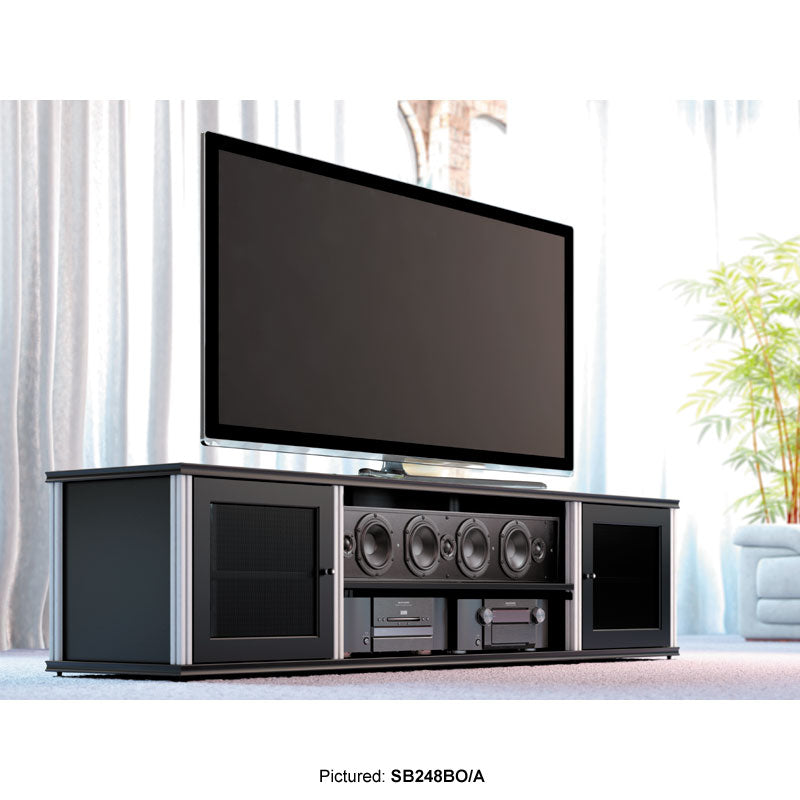 Salamander Designs Synergy 248 AV Cabinet SB248C/B, AV cabinet installed living room view