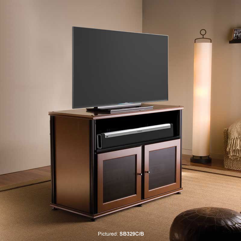 Salamander Designs Synergy 229 AV Cabinet SB229C/A, TV lift cabinet installed living room view