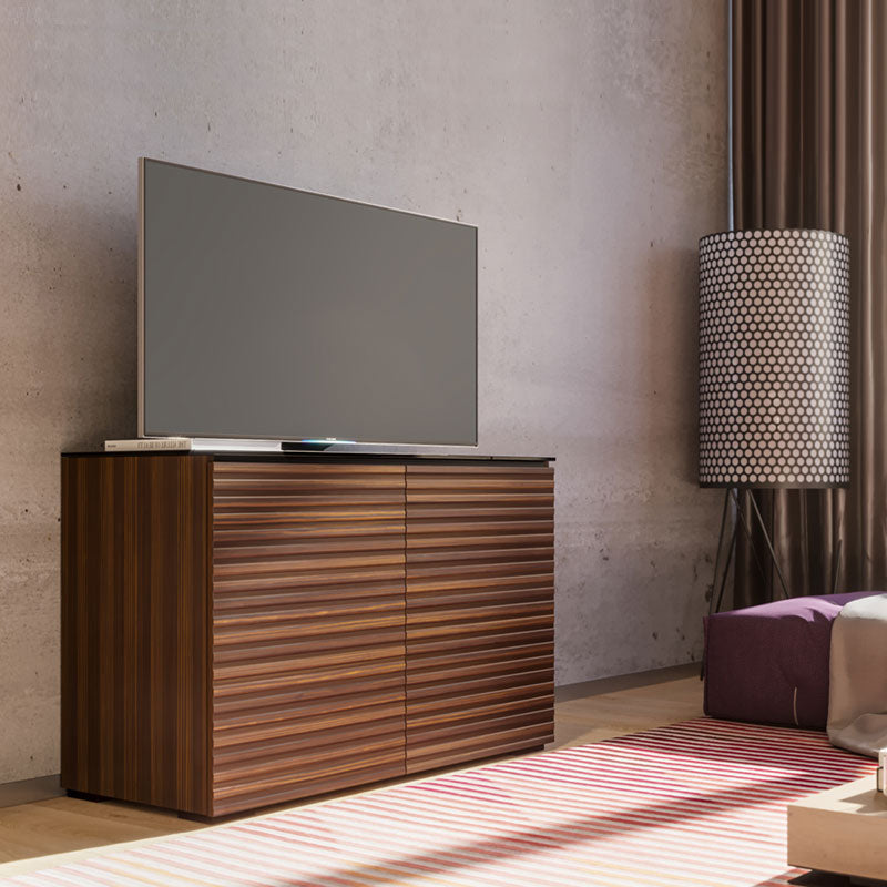 Salamander Designs Zurich 329 AV Cabinet C/ZU329/OB, wood media cabinet with television in room