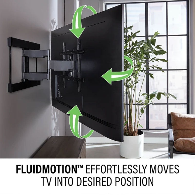 Sanus Large Super Slim Full Motion TV Mount VLFS820-B2, full-motion TV wall mount articulation range