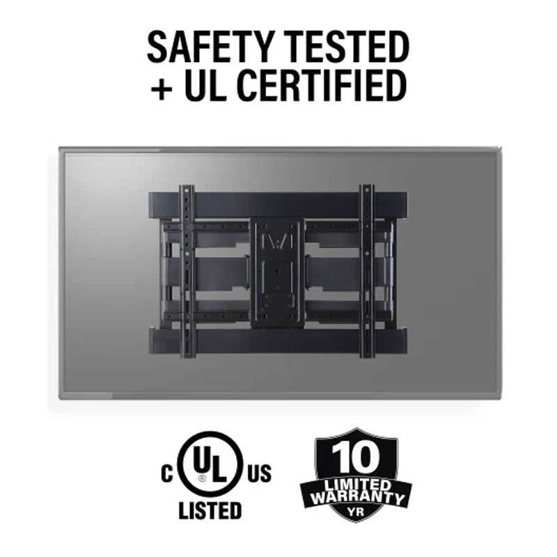 Sanus Large Super Slim Full Motion TV Mount VLFS820-B2, TV wall mount safety certification diagram